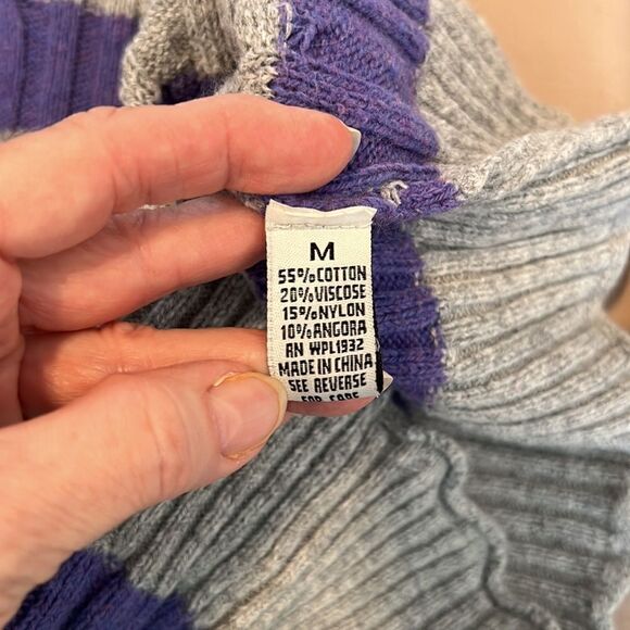 Freedom 2 Be size M Super soft & stretchy grey purple striped tunic sweater EUC - Picture 5 of 8